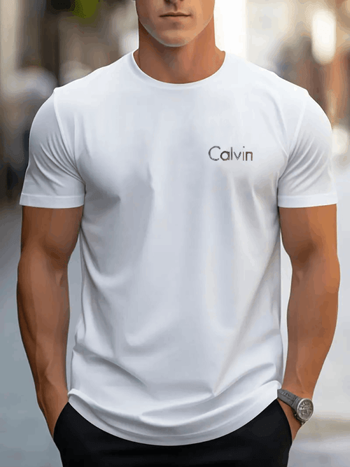 t-shirt à manches courtes décontracté pour homme 1pièce 100% heavy - col rond confortable, t-shirts et hauts et adorables