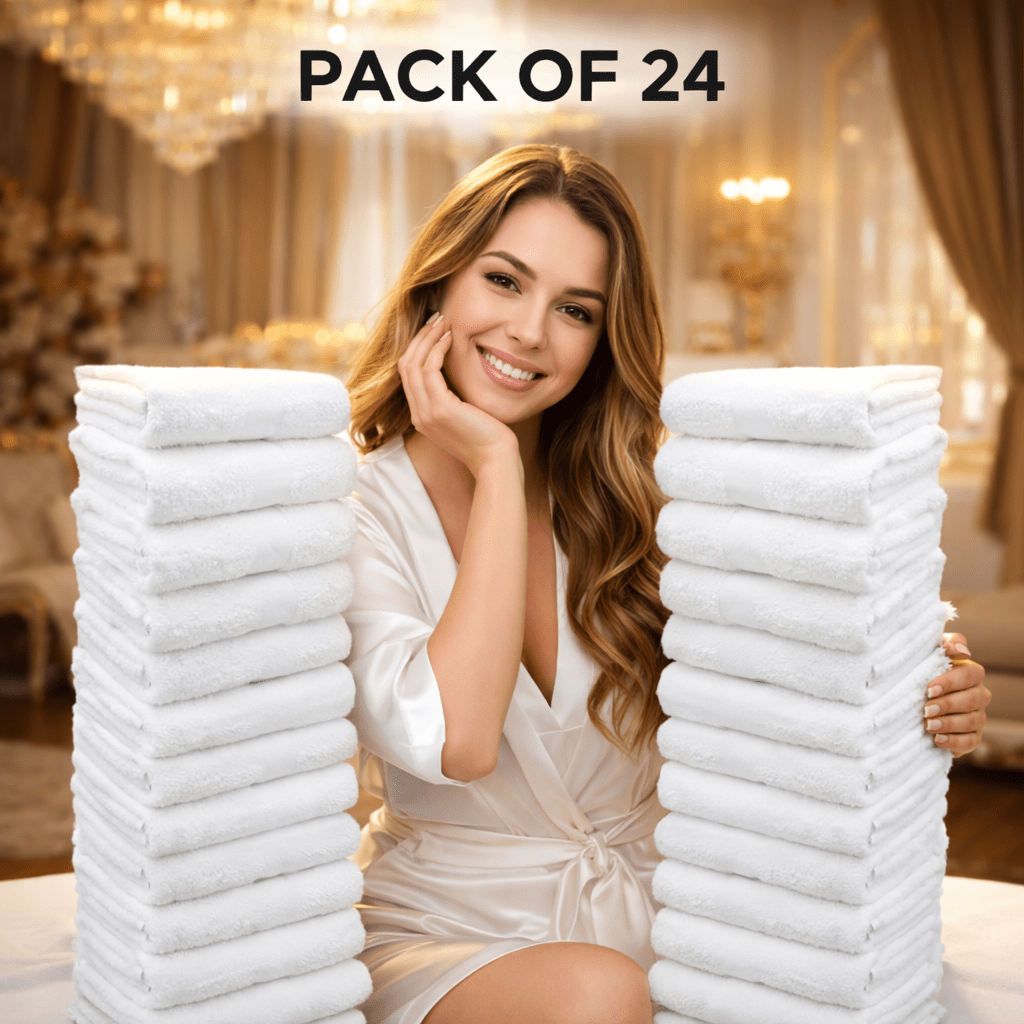 TEMU 24 Pieces Commercial Grade Cloths For Bathroom, Durable Guest Towels For Hotels, Spa, Restaurants, And Hospitals Size 12x12 - 1-lb - Pack Of 24
