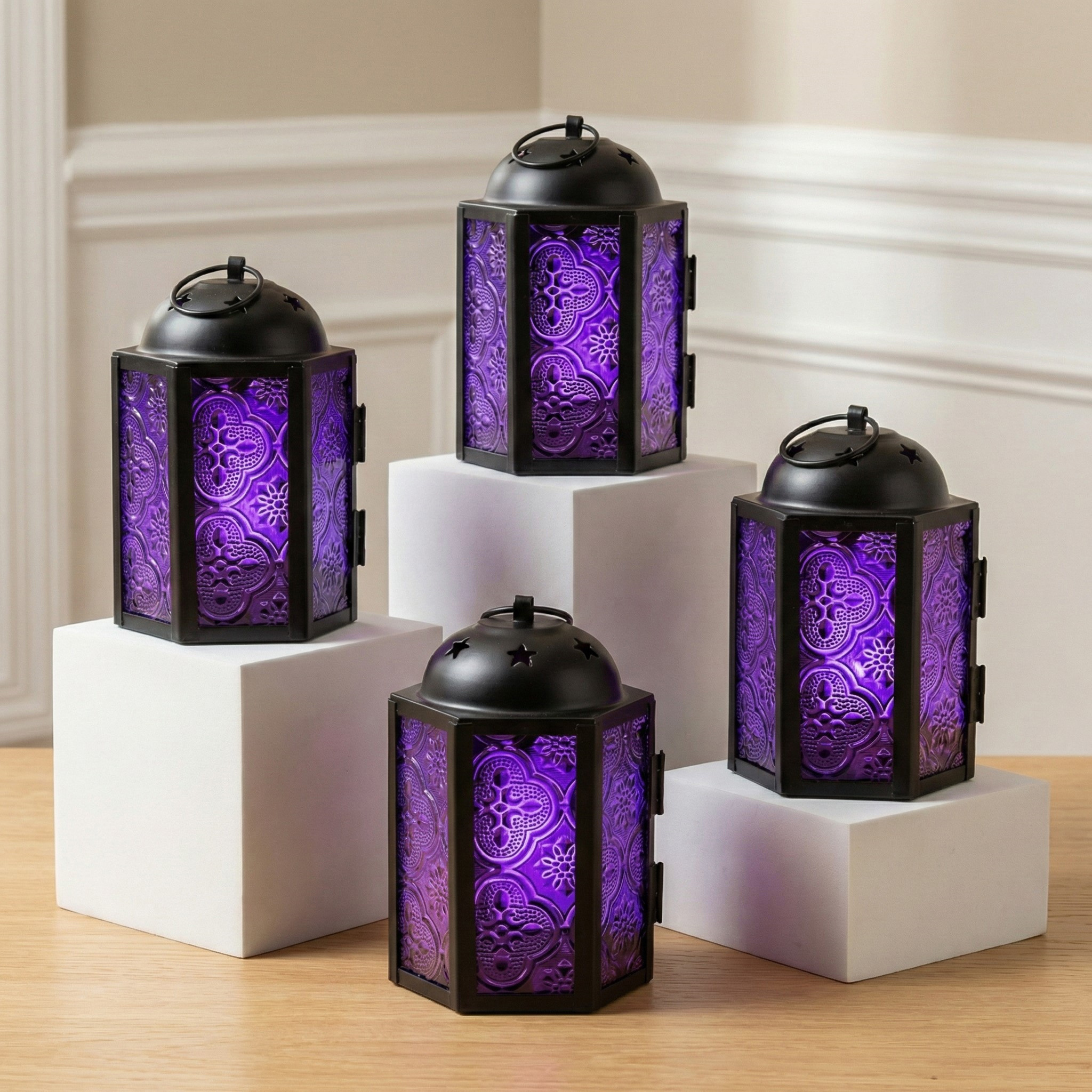 Temu – TEMU Moroccan Tealight Candle Holder Set, Votive Lanterns For Home Decor, Boho Indoor Outdoor Patio Porch Garden, Decorative Metal Mini Lanterns For