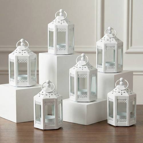 6pc mini small 4 5 inch metal decorative candle tealight holders ramadan table centerpieces home decor halloween weddings candle not included