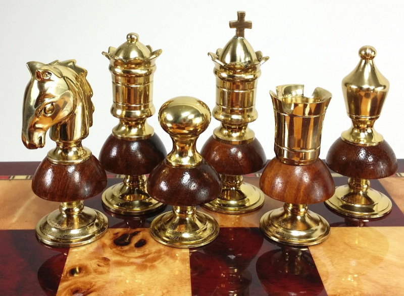 Classic Chess Men Set, Gold and Black Finish, No Board Included, Premium Metal and Resin Pieces, Ideal for Collectors and Chess Enthusiasts