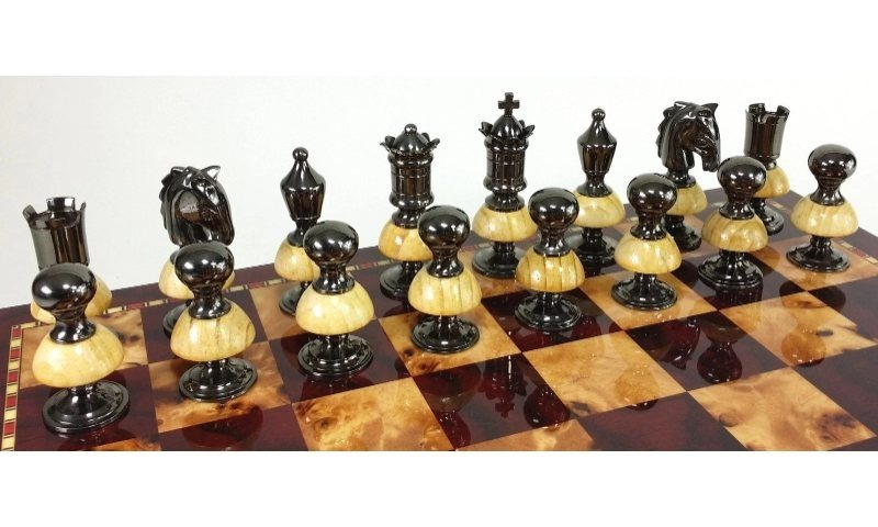 Classic Chess Men Set, Gold and Black Finish, No Board Included, Premium Metal and Resin Pieces, Ideal for Collectors and Chess Enthusiasts