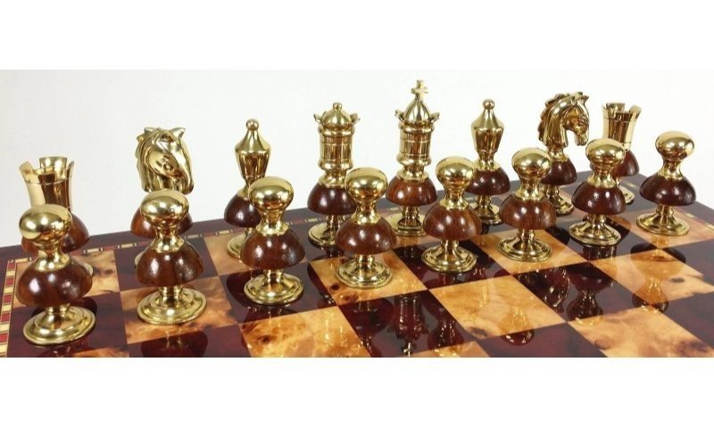 Classic Chess Men Set, Gold and Black Finish, No Board Included, Premium Metal and Resin Pieces, Ideal for Collectors and Chess Enthusiasts