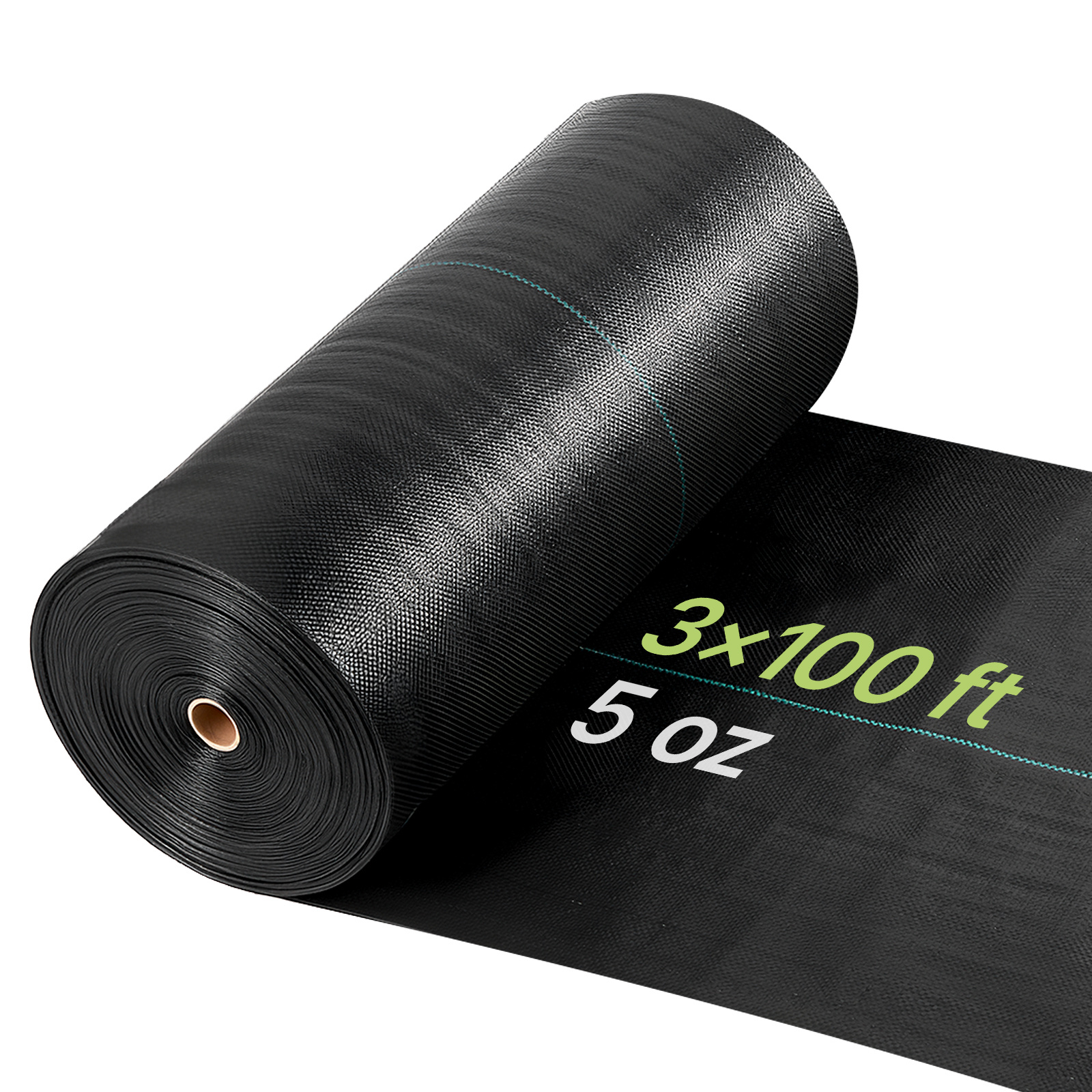 TEMU Vevor Barrier Fabric Heavy Duty, 3x100ft 5oz Landscape Fabric, Woven Blocker Fabrics, Garden Fabrics Weeds Barrier, Weeds Control Ground Cover,