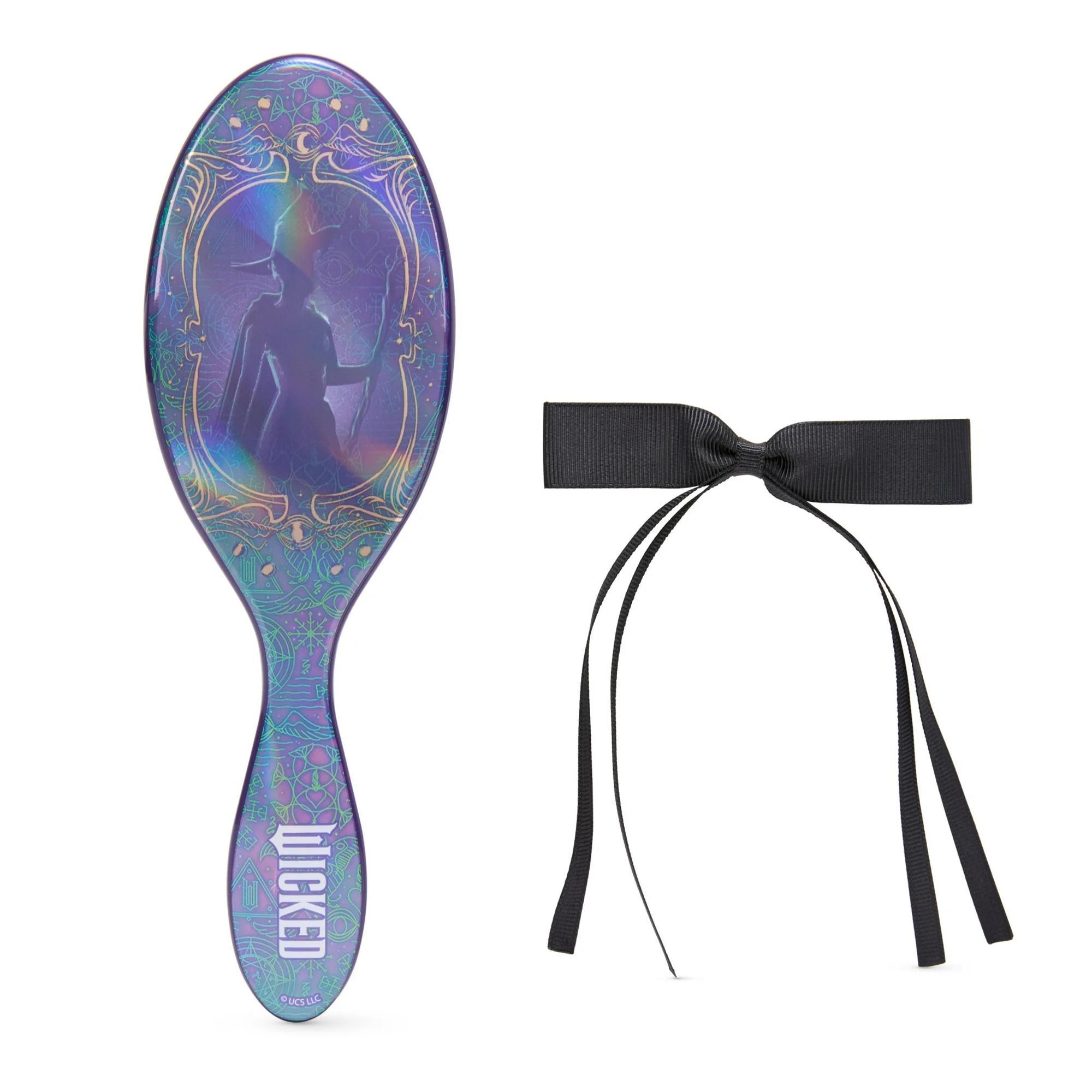TEMU Wet Brush Wickedly Beautiful Original Detangler Hair Brush & Satin Bow Set, Elphaba