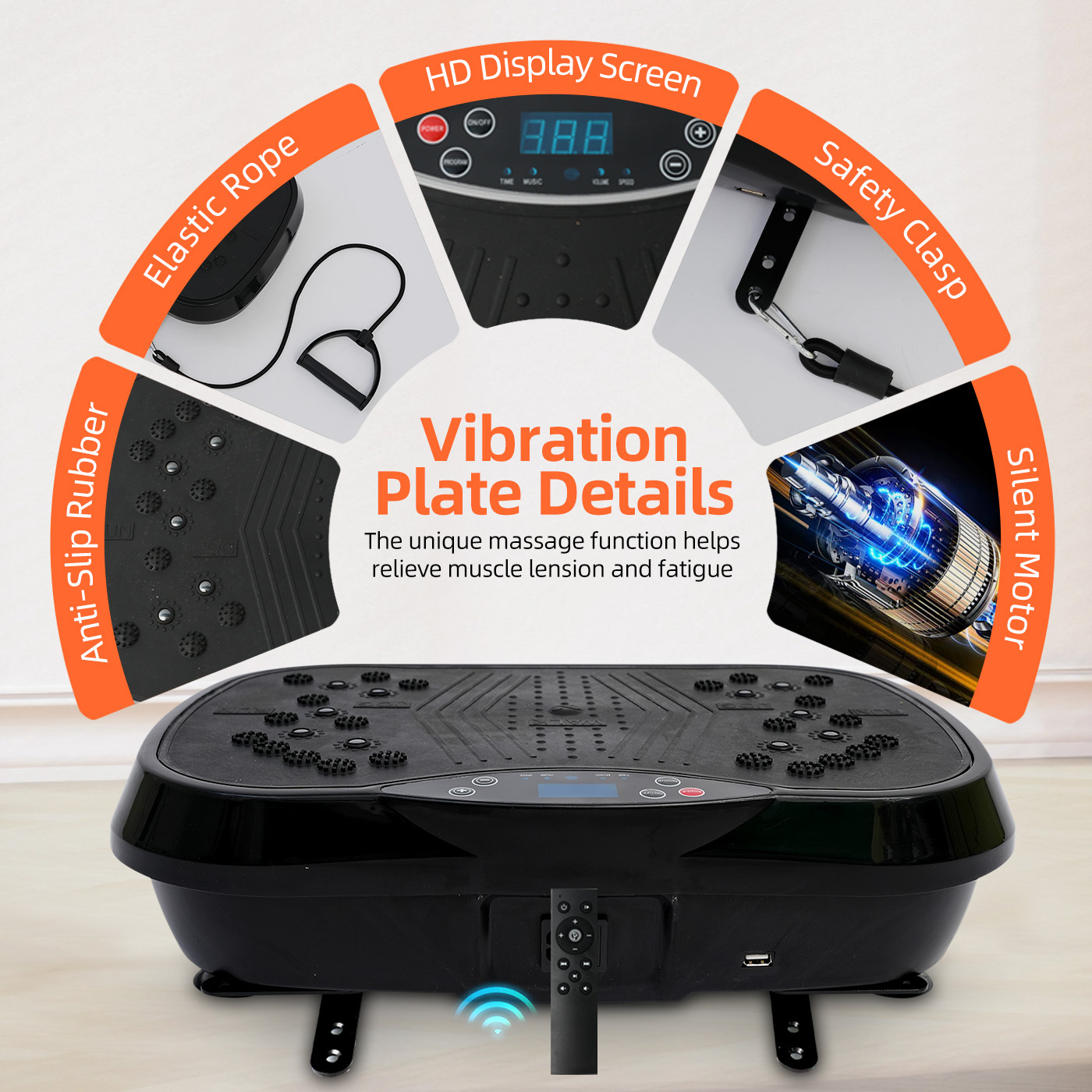 10-Speed Vibration Plate Fitness Platform Exercise Machine With 5 * bands  Vibrating * Shaking Full * Workout Vibra