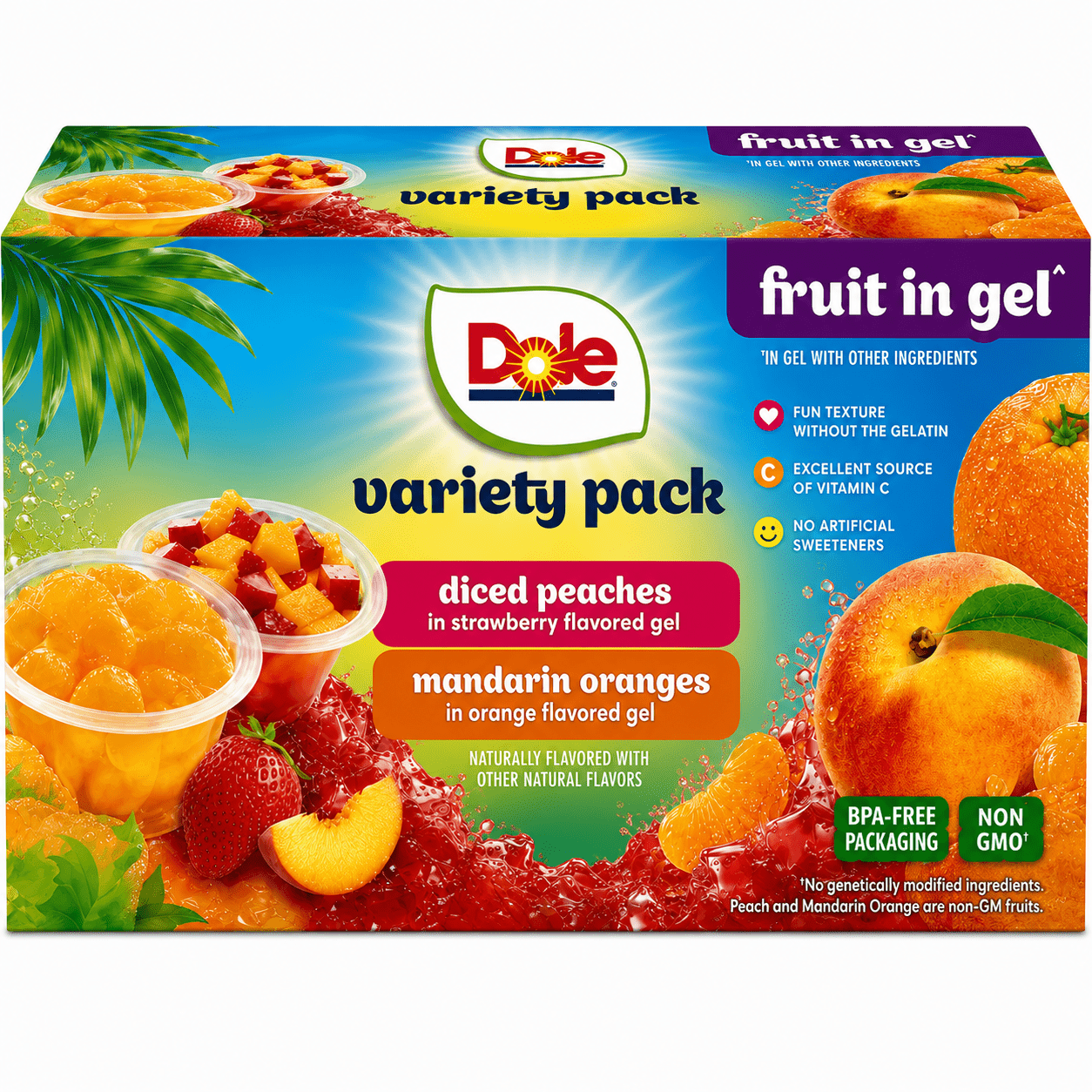 TEMU Value Bundle Premium Fruit Bowls In Gel Variety Pack, 4.3 Oz Cups, 10 Count, Assorted Fruit Snacks In Sweet Gel, Ready-to-eat Individual