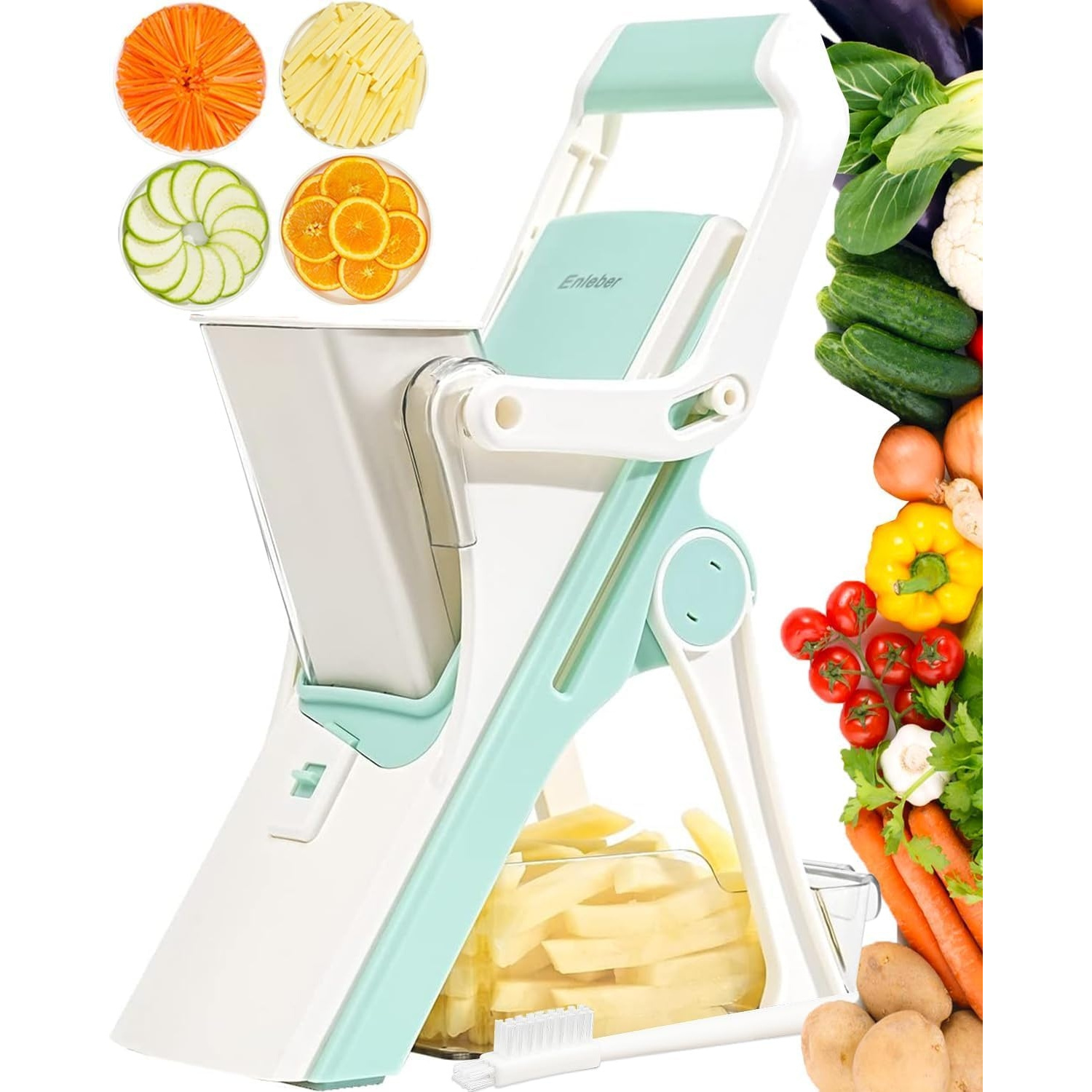 Slicer Upright Vegetable Chopper-julienne Dicer For Kitchen, Potato Slicer, Adjustable Vegetable Cutter With Container, Multifunctional 6in 1 Food Chopper