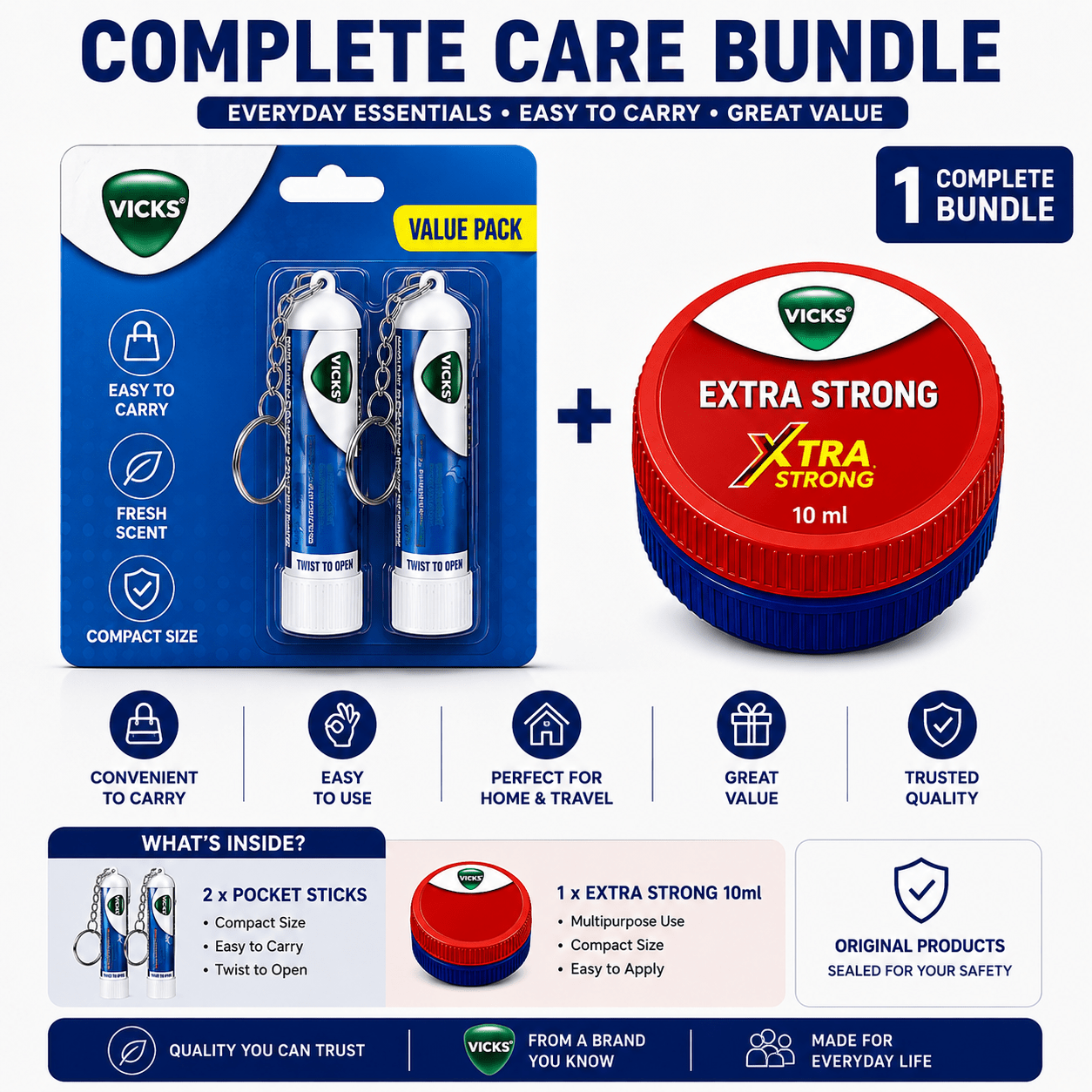 TEMU Value Bundle — 2 + 1 Extra Strong 10ml Jar Travel Size