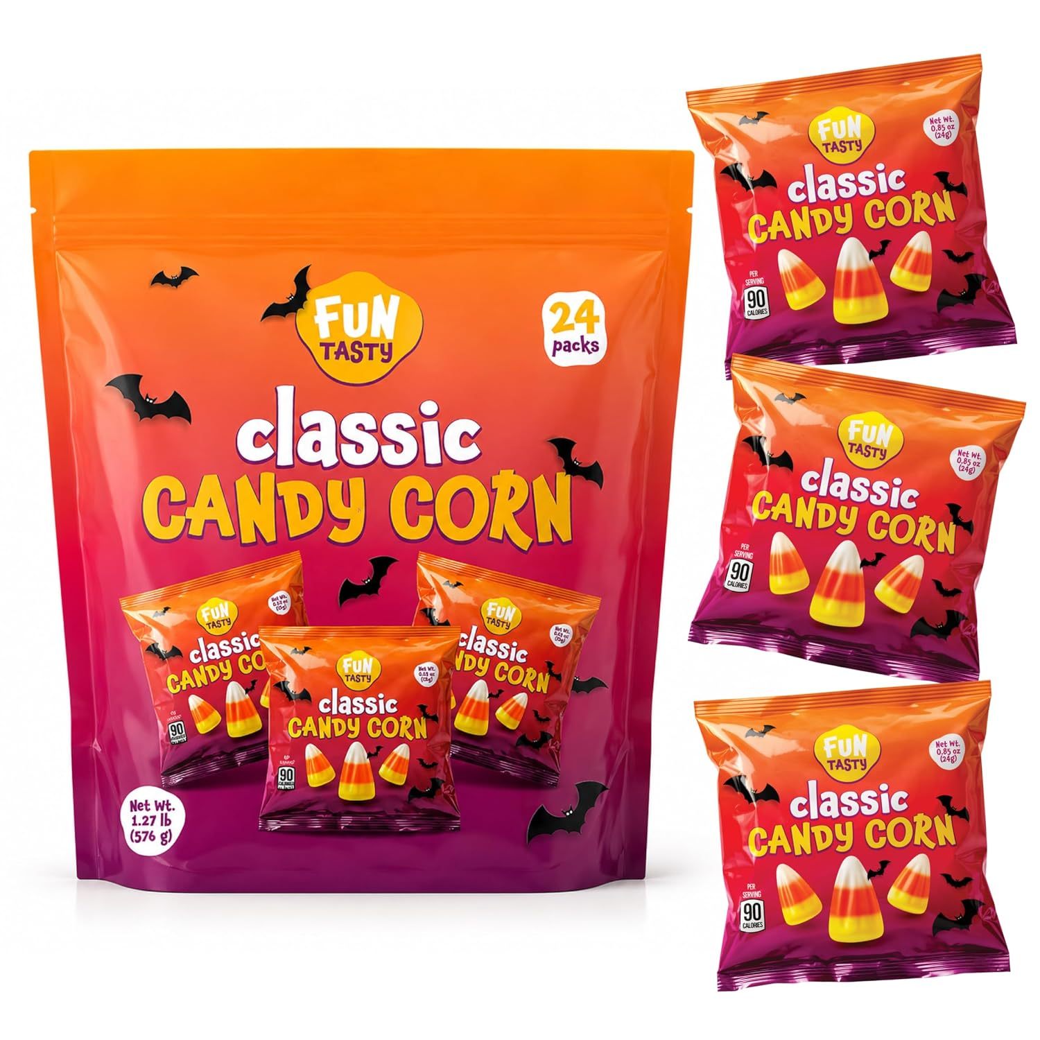 TEMU Candy Corn, Halloween Candy Individually Wrapped - 24 Packs | Old Fashioned Candy, Trick Or Treat Candy, Fall Treats