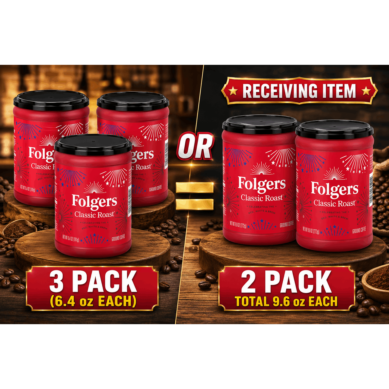 item picture 3 packs of 6 4 oz each   ground   smooth medium roast coffee for home brewing breakfast   family   everyday brewing