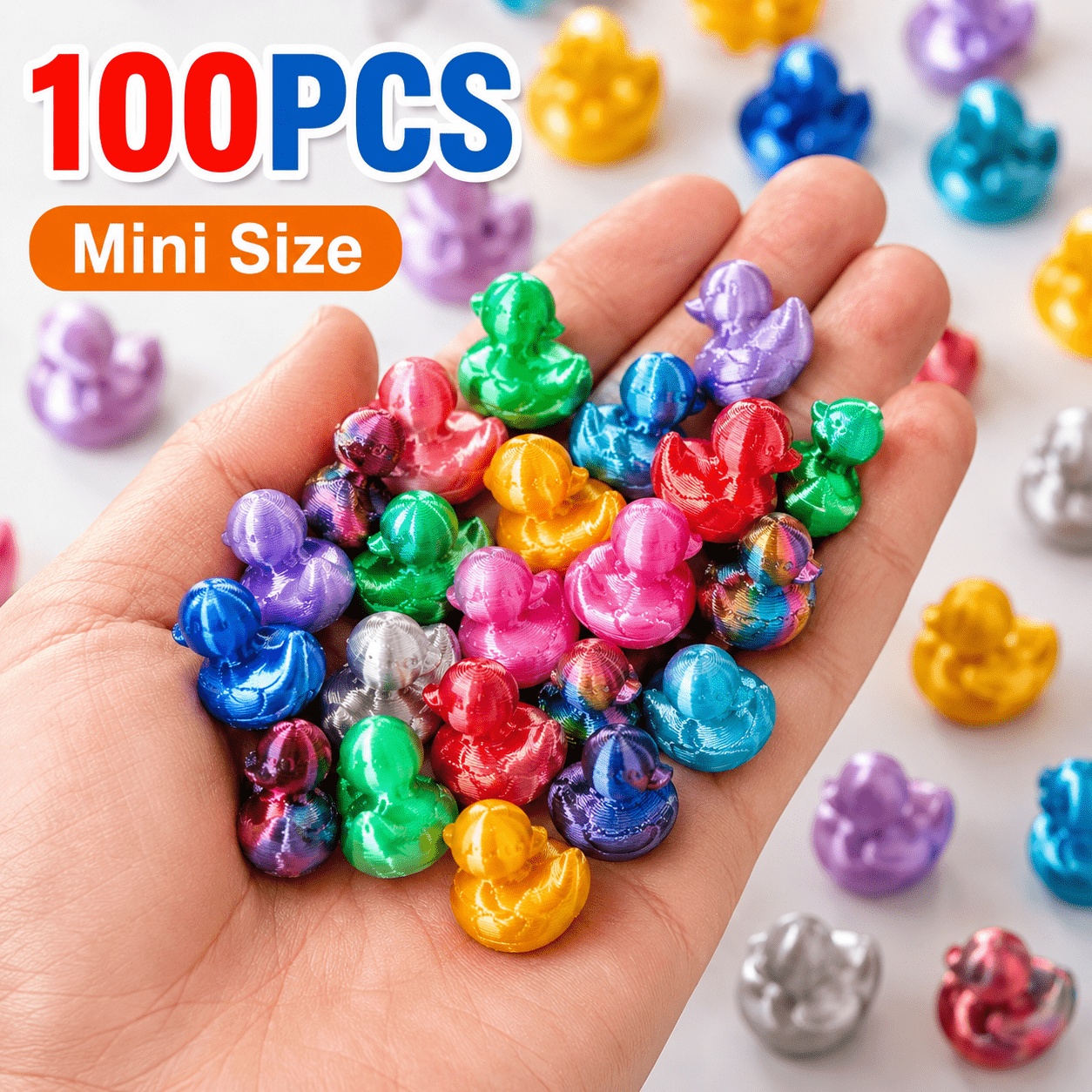 TEMU 100 Random Duck Figurines, 3d Printed Micro Duck Statues, Cute Mini Duck Decorations, Ideal For Fairy Gardens And Miniature Landscape Diy