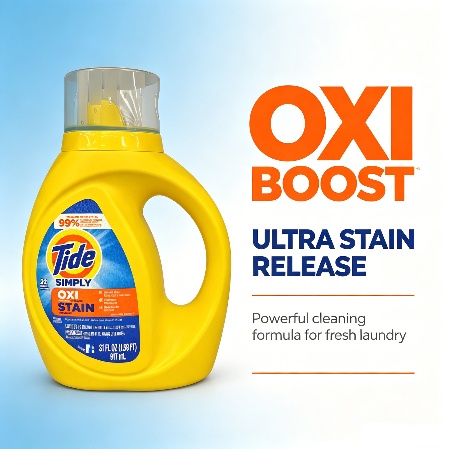 TEMU Simply Oxi Detergent, 44 , Deep Cleaning Stain Removal For Everyday Clothes And Household Laundry