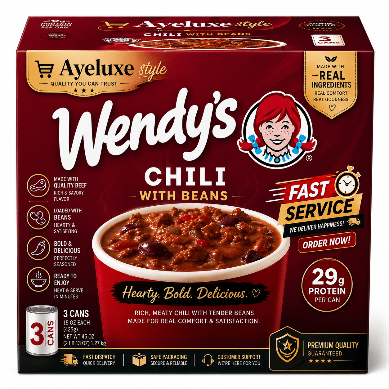 TEMU Chili With Beans, 15 Oz., 2 Pk, Packed With Beef, Chili Beans And Lots Of Flavor, This Hearty Meal Is Both Delicious And Satisfying.