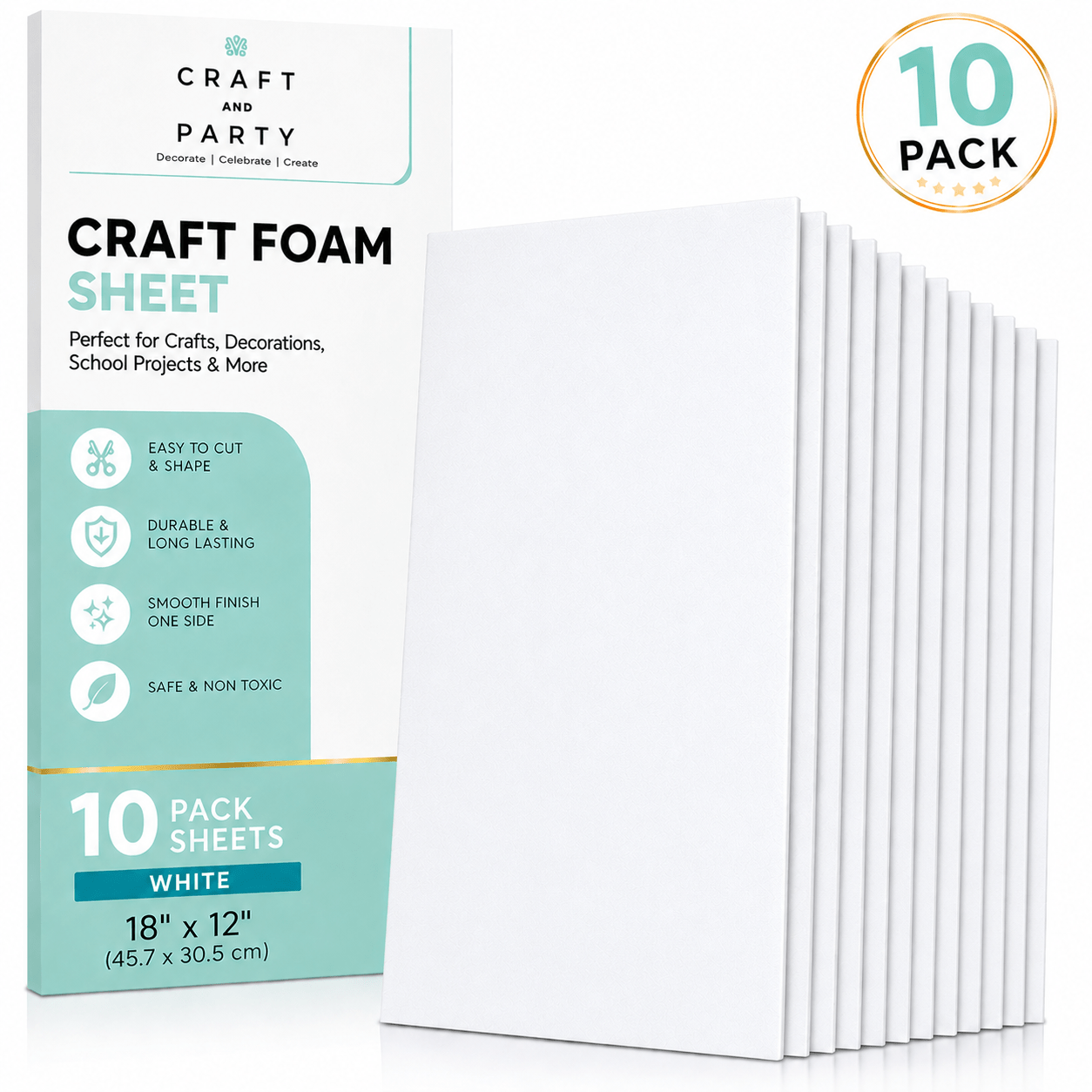 TEMU 10pcs 18" X 12" Craft Foam Sheet, 2mm Thick Foam Sheets For, Weddings, Parties, Valentine' Day, New Year Decorations, Diy Craft Project - Craft