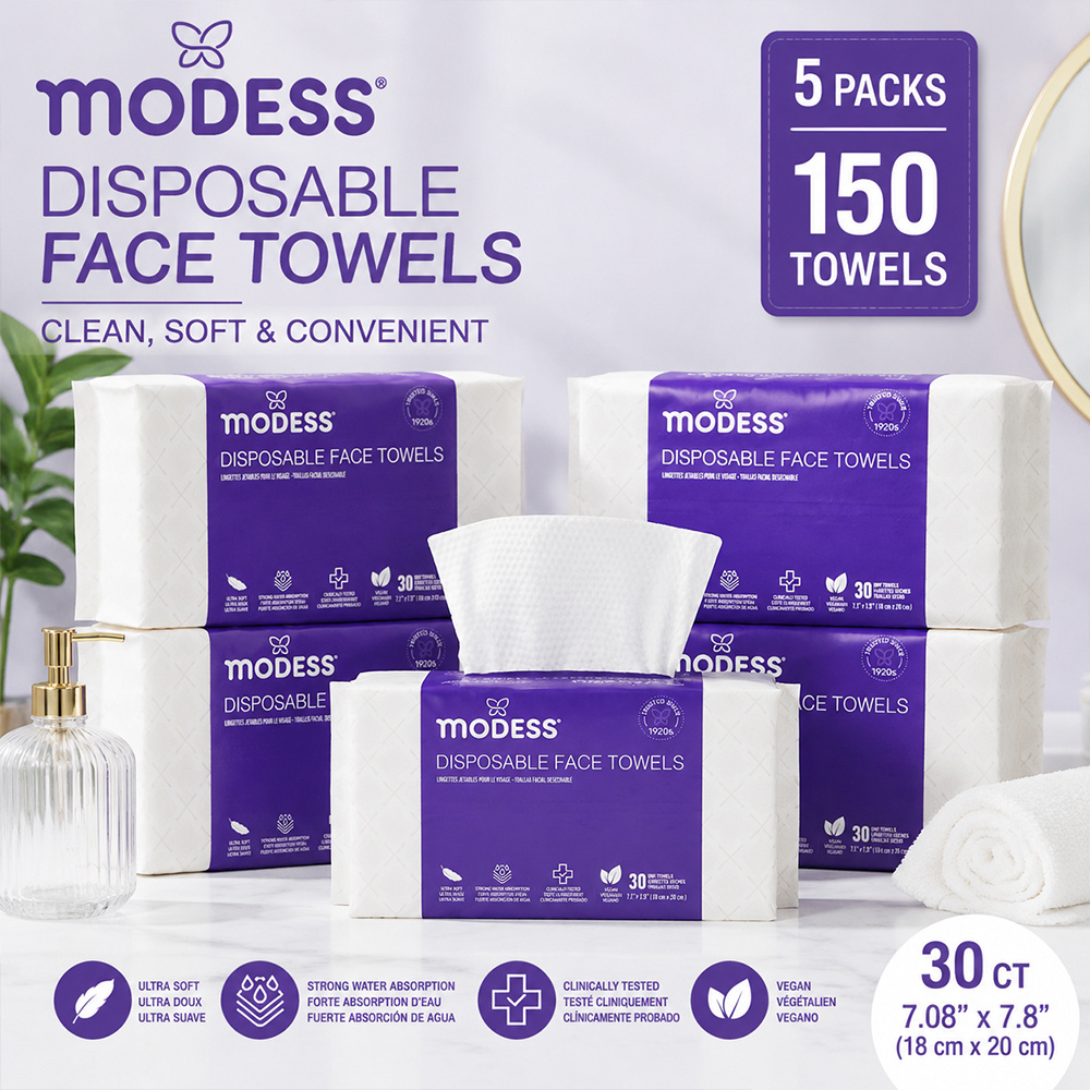 TEMU Disposable Face Towels 30/90/150 Count– Ultra Soft & Absorbent Dry Wipes, Facial Cleansing Cloths For Makeup Removal, & Daily Skincare, 7.08 X
