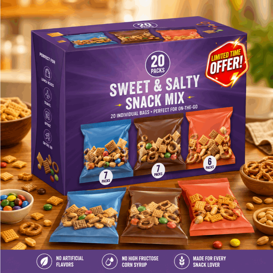 TEMU Traditional Cheddar And Mm Sweet Salty Mix Variety Pack Assorted Snack Mixes With Savory And Sweet Flavors Individually Packaged TEMU Traditional Cheddar And Mm Sweet Salty Mix Variety Pack Assorted Snack Mixes With Savory And Sweet Flavors Individually Packaged