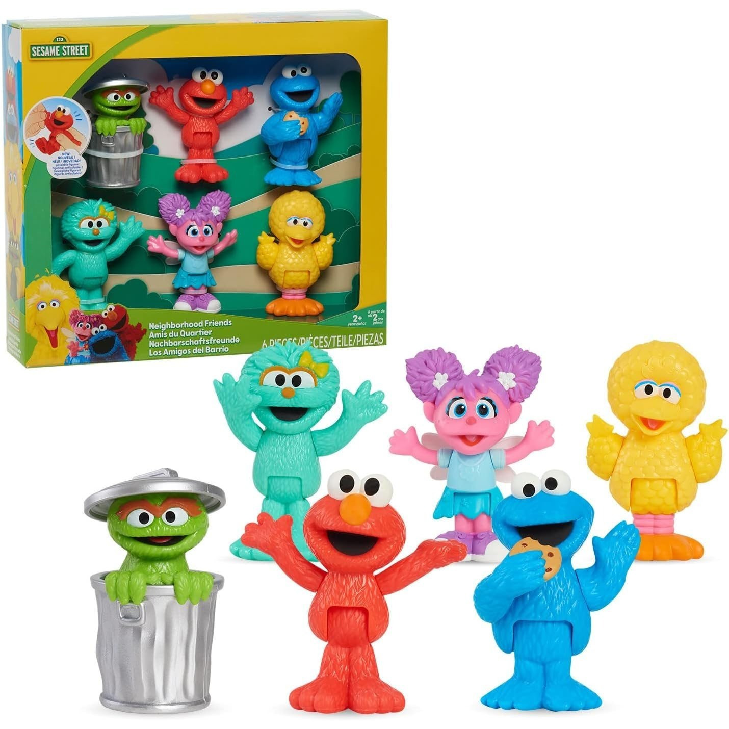 TEMU Sesame Street , 6-piece Poseable Figurines, Officially Licensed Kids Toys By