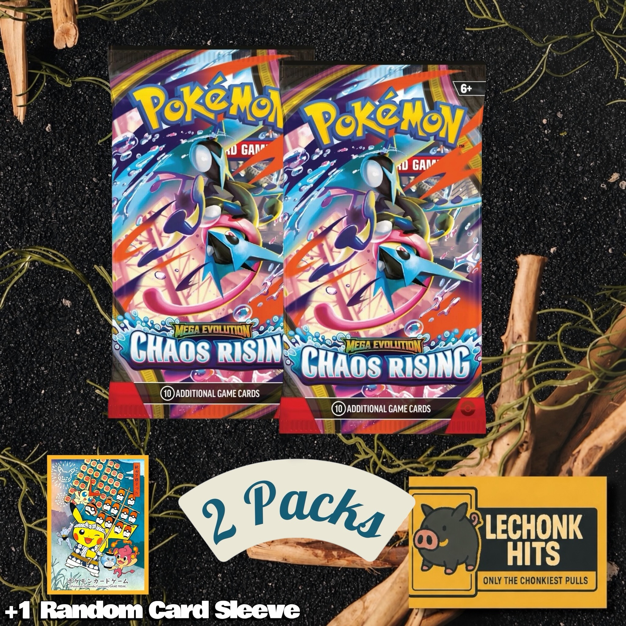 TEMU 2 X Packs Rising Booster Packs + 1 Random Card Sleeve