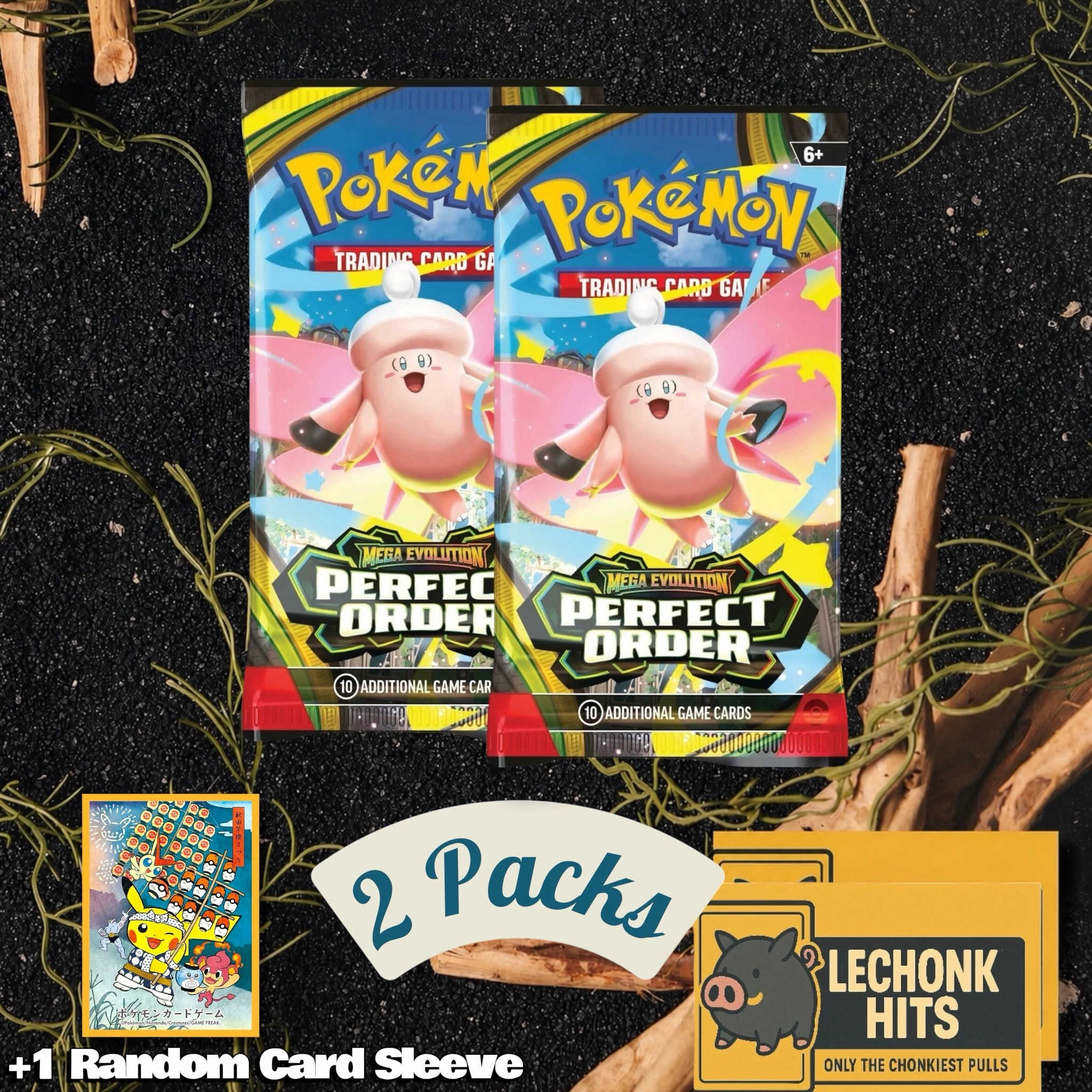 TEMU 2 X Packs Booster Packs + 1 Random Card Sleeve
