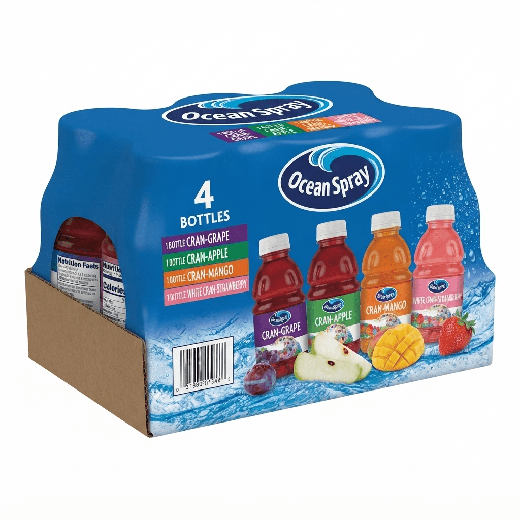 TEMU 04 Bottles Pack - Ocean Spray Cranberry Juice Family Pack, 10 Fl. Oz