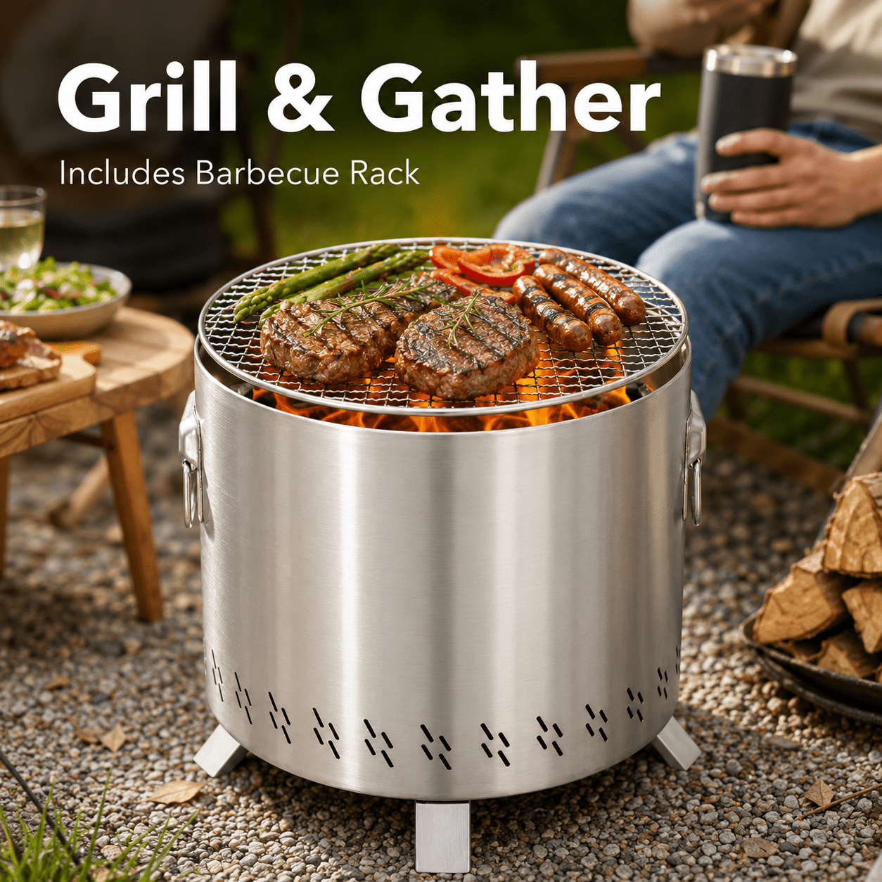 outdoor fire pit smokeless sold on Temu United States