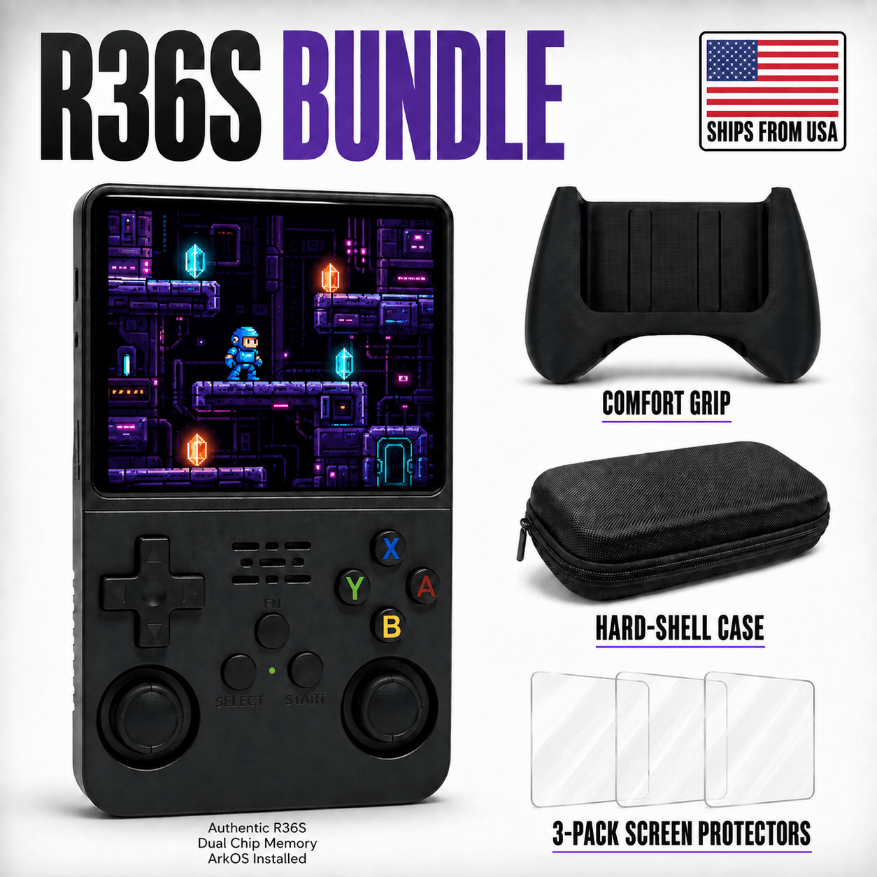 ゲームコンソール R36S 128G スケルトンブラック authentic r36s 128gb game console retro handheld 3 5 - Temu