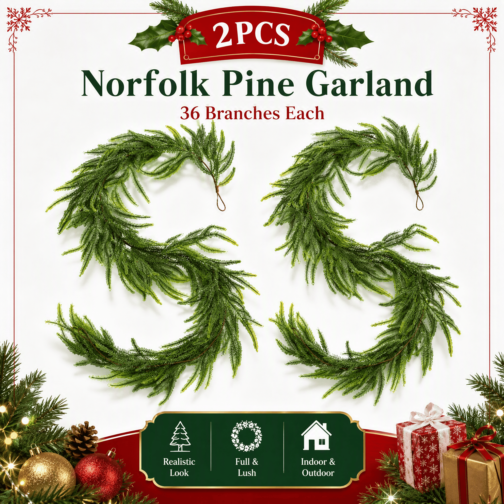 norfolk pine garland sold on Temu United States