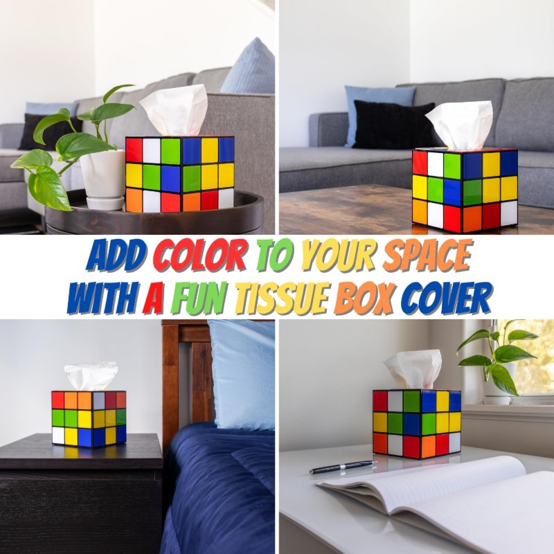magic cube tissue box cover   decor funky furniture magnetic bottom lid   80 s home decor funny tissue box cover Product details 1
