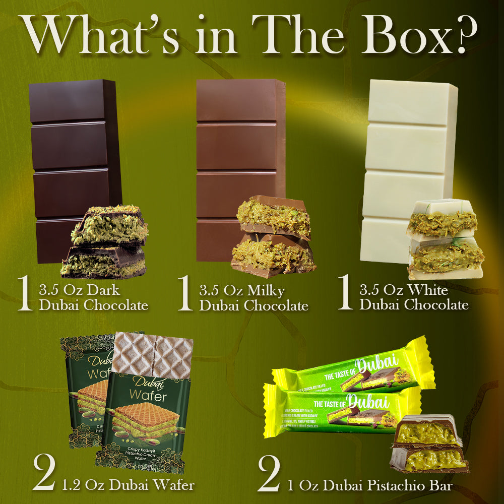 Dubai Chocolate Variety Pack – 7-Piece with Gift Box
