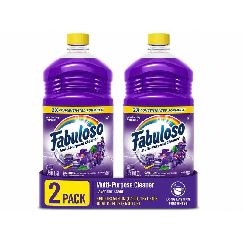 TEMU (2 Pack) Fabuloso Cleaner Lavender Scent, 2x Concentrated Formula, 56 Fl Oz Bottles, 112 Fl Oz Total