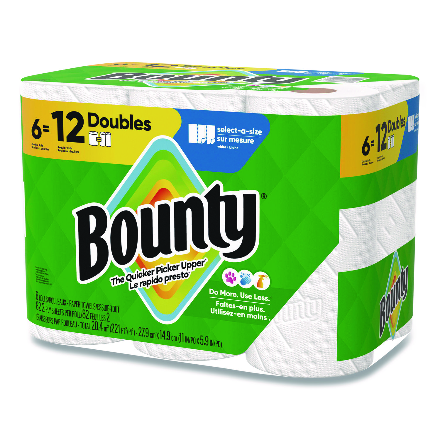 Bounty Select-a-Size 2-Ply Kitchen Paper Towels, Pack of 6 Double Size Rolls, 82 Sheets Each