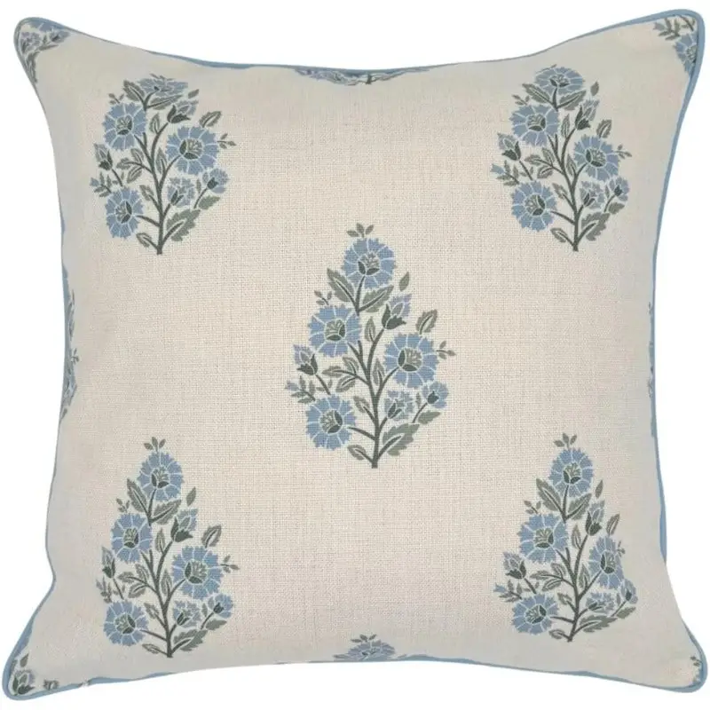 the floral block print pillow cover and decorative throw pillow cover home decor 20 x 20 Product details 2