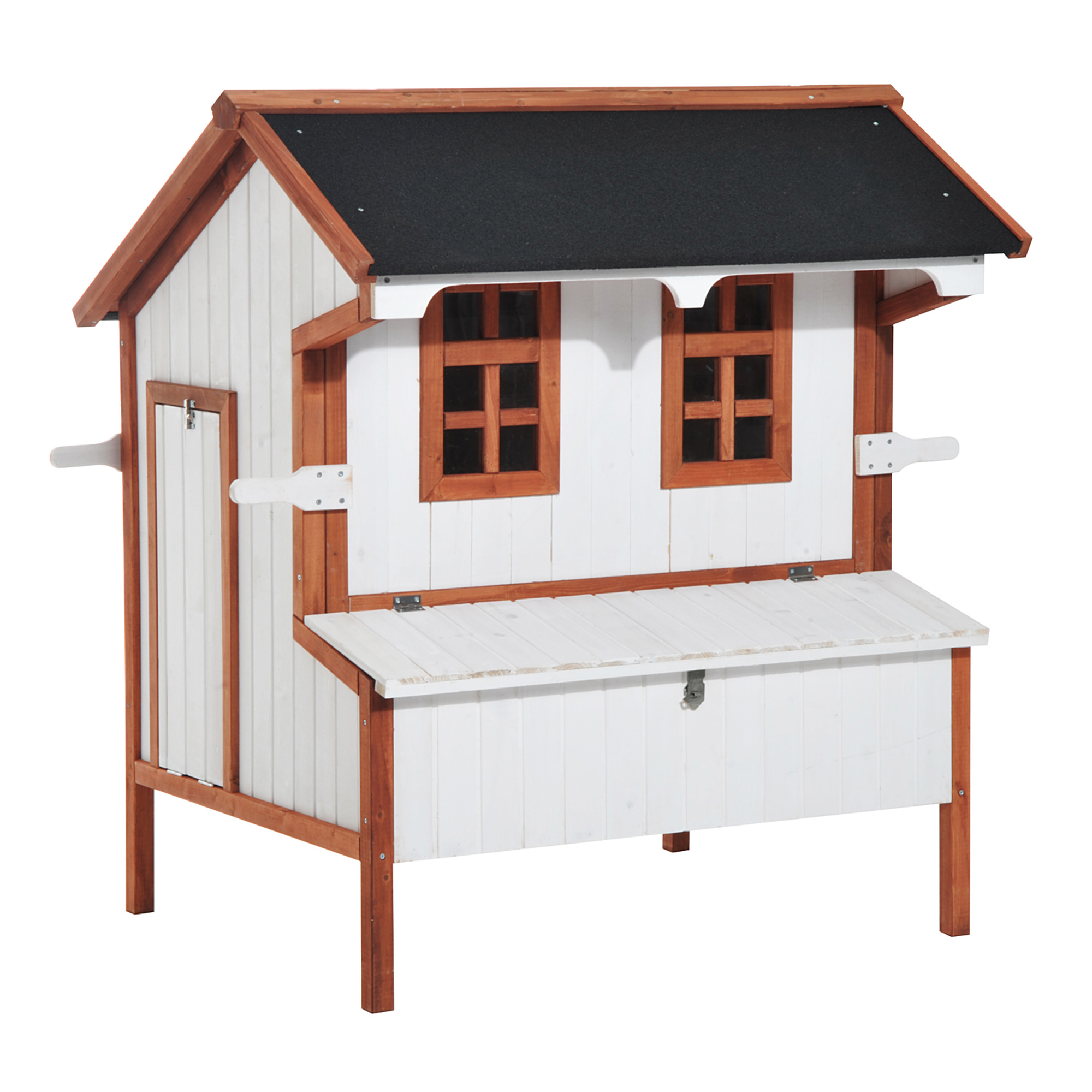 47 Chicken Coop Wooden Chicken House Rabbit Hutch Raised Poultry Cage Portable Hen Pen Backyard with Nesting Box and Handles