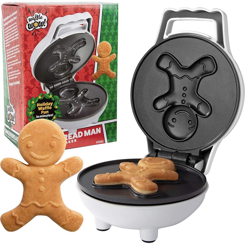TEMU Cucina Pro Gingerbread Man - Make Breakfast Fun For Kids W Cute 4 Inch Iron, Electric Non Stick Breakfast Appliance