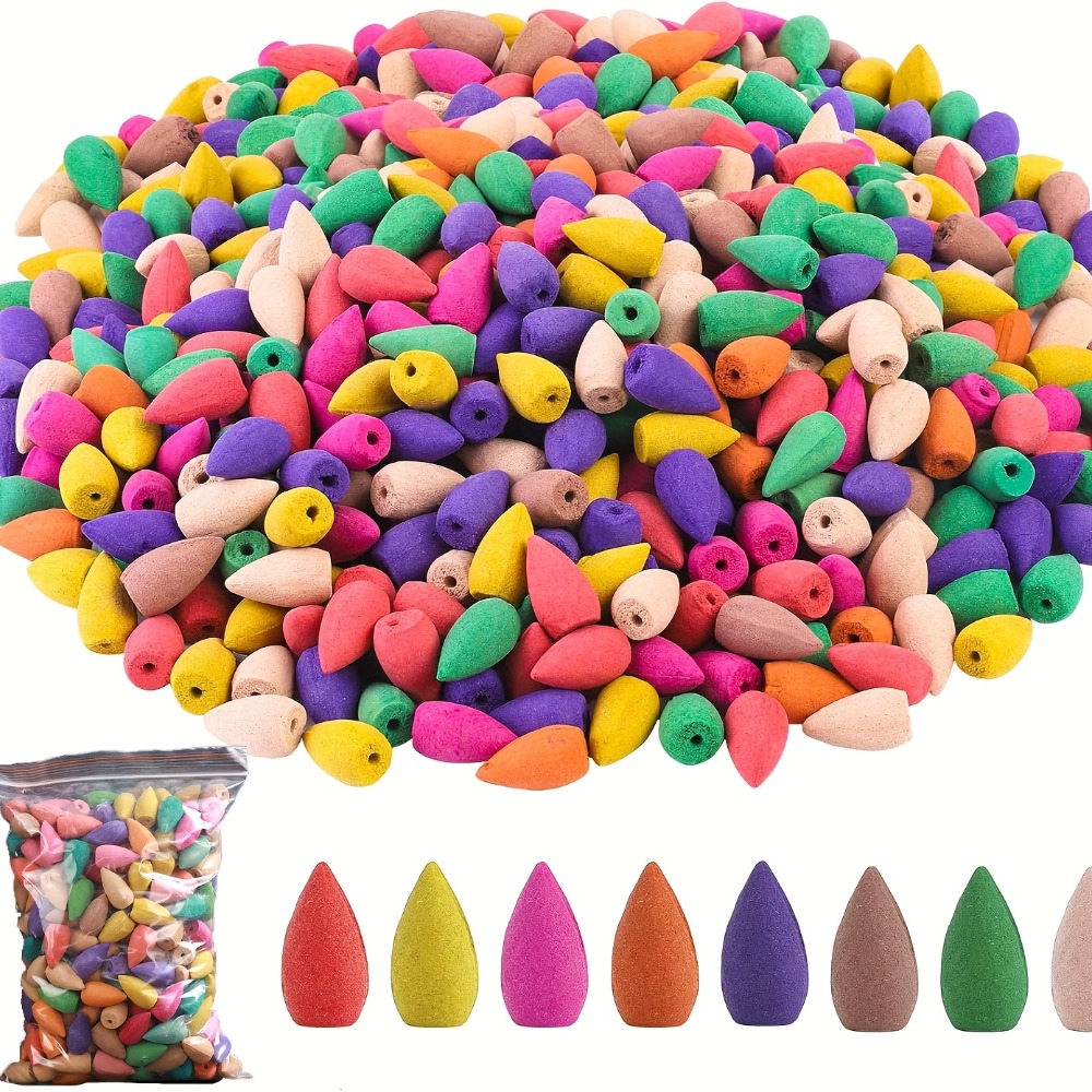 TEMU Natural Backflow Incense 120pcs Natural Mixed Bag Scents Backflow Incense Cones - Waterfall For Backflow Holder - Natural Meditation & Yoga Gift