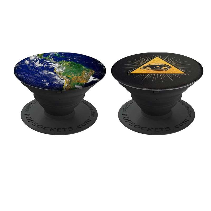collapsible grip stand combo earth   patterns expandable phone and tablet holder 2 pack