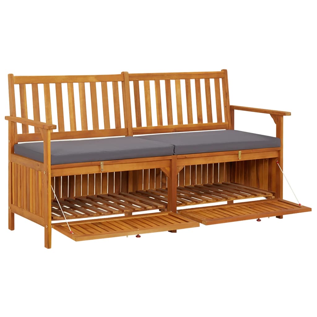 vidaXL Outdoor Storage Bench Deck Box for Patio Furniture Solid Wood Acacia