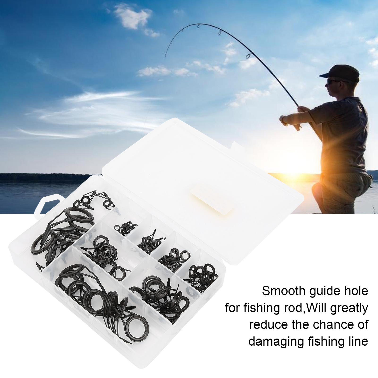 Fishing Rod Single Foot Fishing Pole Eyes Rings Repair Kit Temu