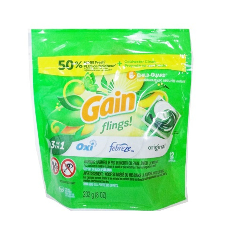 TEMU Gain 3-in-1 Laundry Detergent , Original Scent, 12 Count (1-pack)