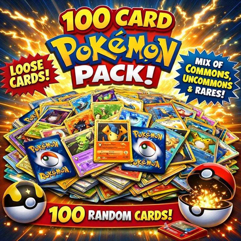 TEMU Pokémon Tcg: 100 Loose English Cards