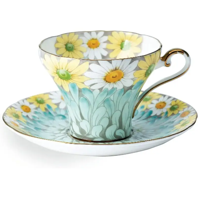 daisy corset fine bone china english tea cup and saucer set 5 1 oz blue Product details 0