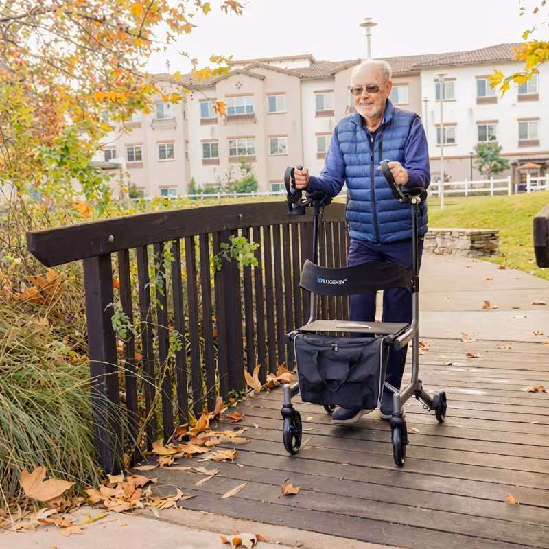 journey upright foldable walker for seniors with 10 front wheels and lights Product details 5