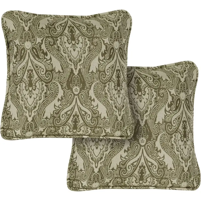 medallion indoor throw set of 2 decorative and weather resistant green cushions for outdoor patio sets with premium quickdrying fabric 2 pillows 2 count Product details 0