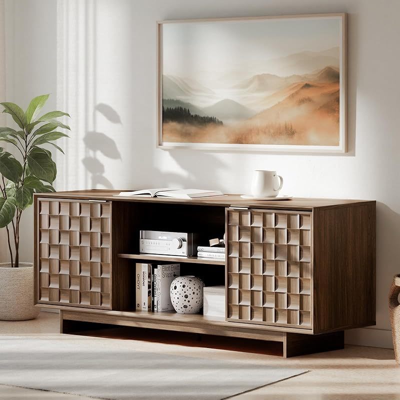 COLAMY TV Stand with Two Doors， Entertainment Center 59