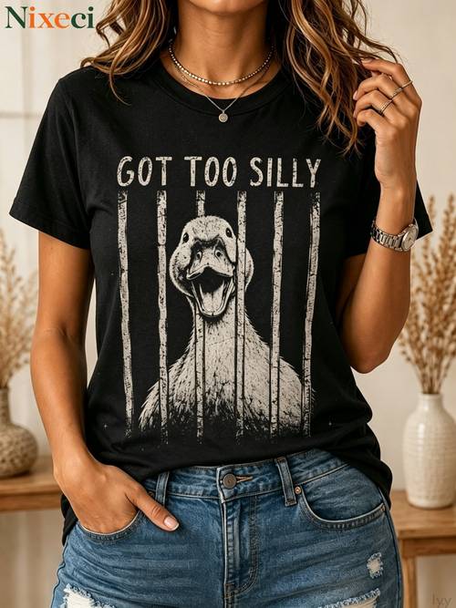 womens short sleeve t shirt 180 crewneck got too silly graphic print soft breathable loose fit casual top for daily wear outdoor shopping streetwear ladies fashion tee