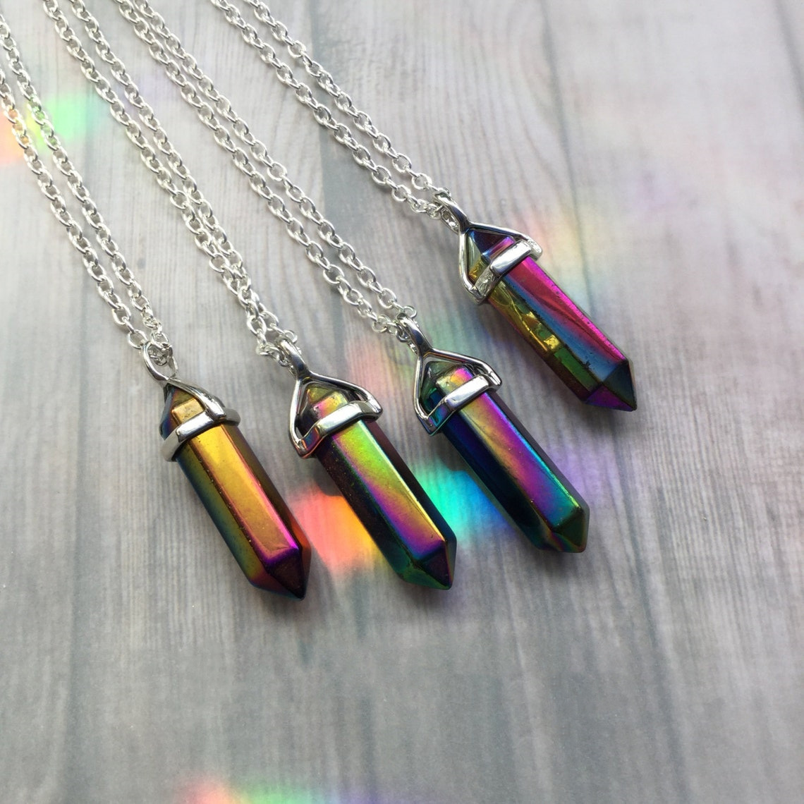 

New Titanium Flame Rainbow Titanium Crystal Necklace Style2