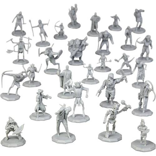 28 paintable fantasy designs 1 hex sized compatible with rpg tabletop games features orcs gnolls skeletons more