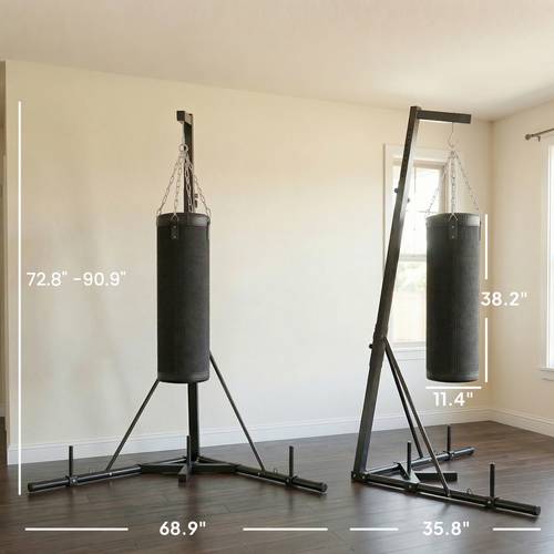 punching bag with stand for adults 72 8 90 9 height adjustable freestanding boxing stand with canvas sandbag black