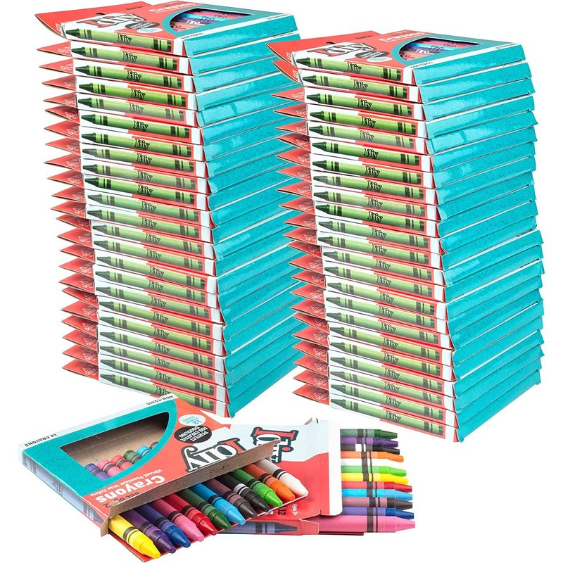 TEMU Individually Packaged Wrapped Boxes (48 Packs, 12 Colors, 576 Pc)- Safety Tested, , Teachers, Art Classrooms